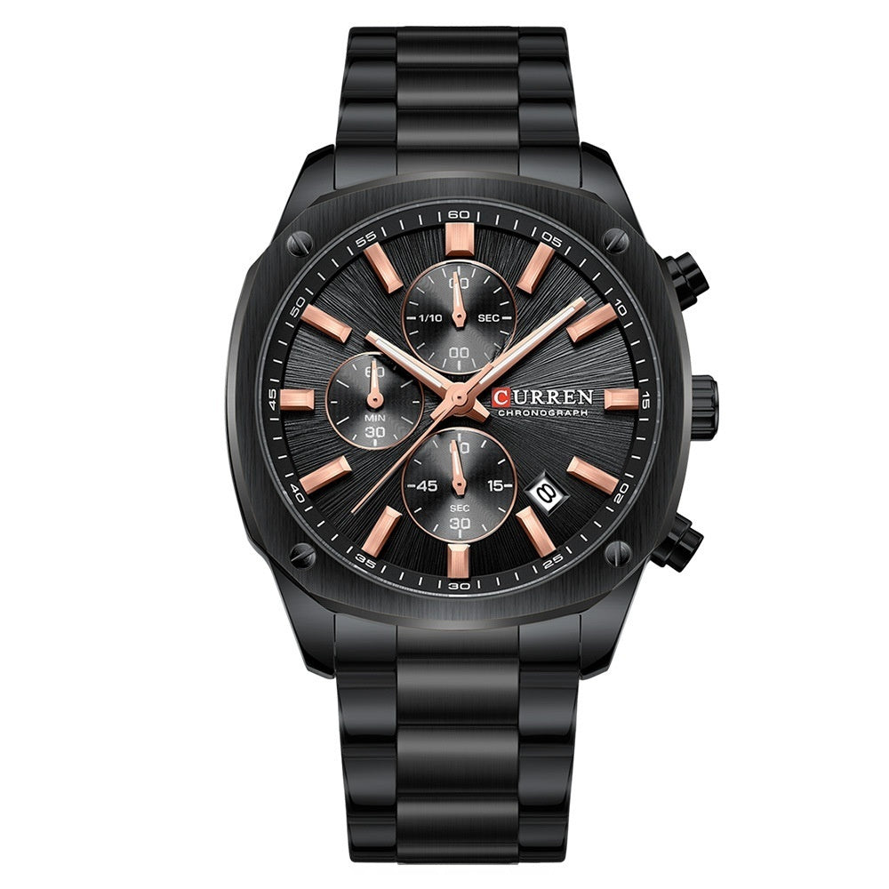 Six-hand Waterproof Business Mens Watch With A Calendar