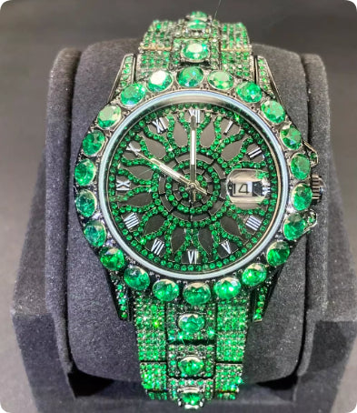 Men's High-end, Fully Diamond-encrusted, Ultra-glitzy Hip-hop Watch