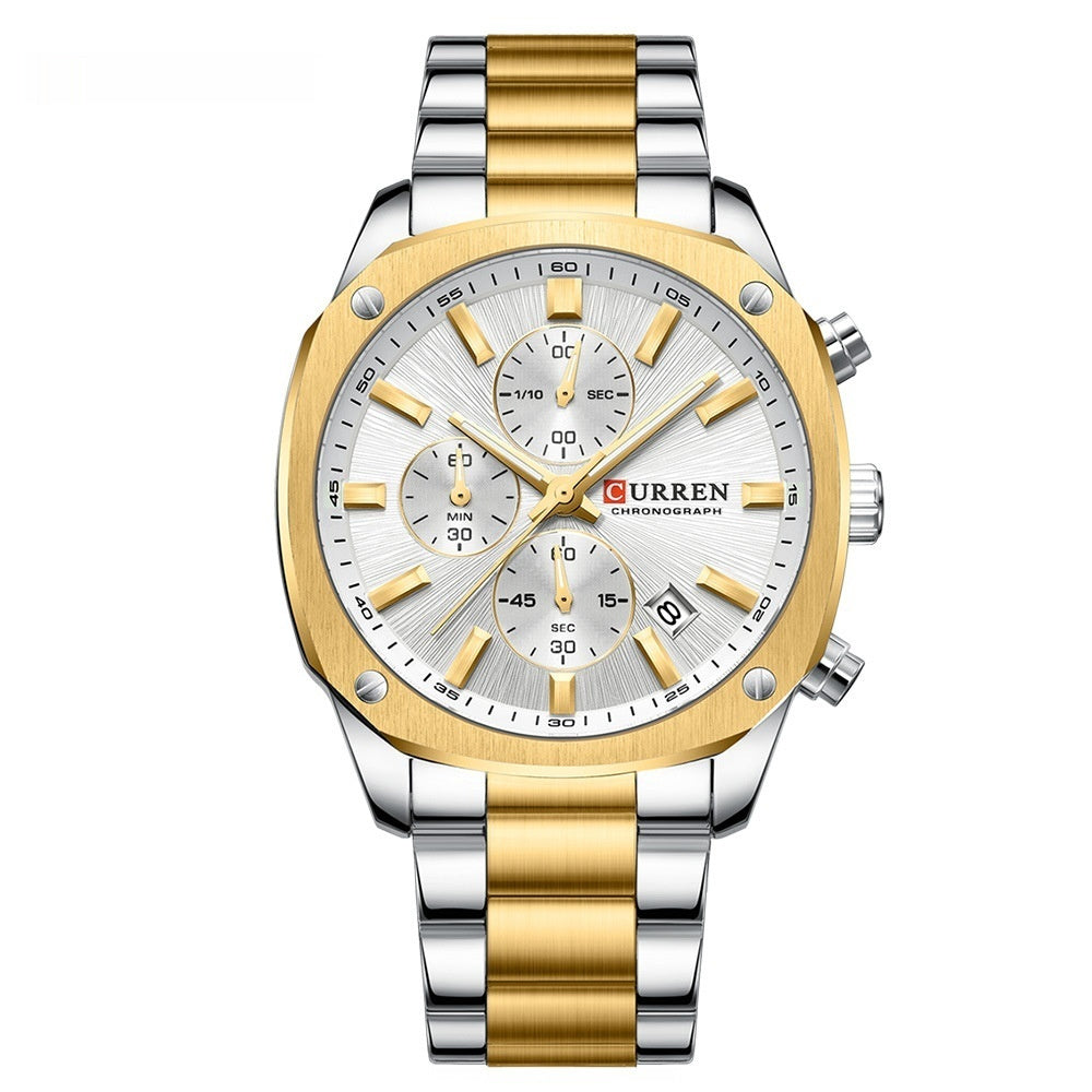 Six-hand Waterproof Business Mens Watch With A Calendar