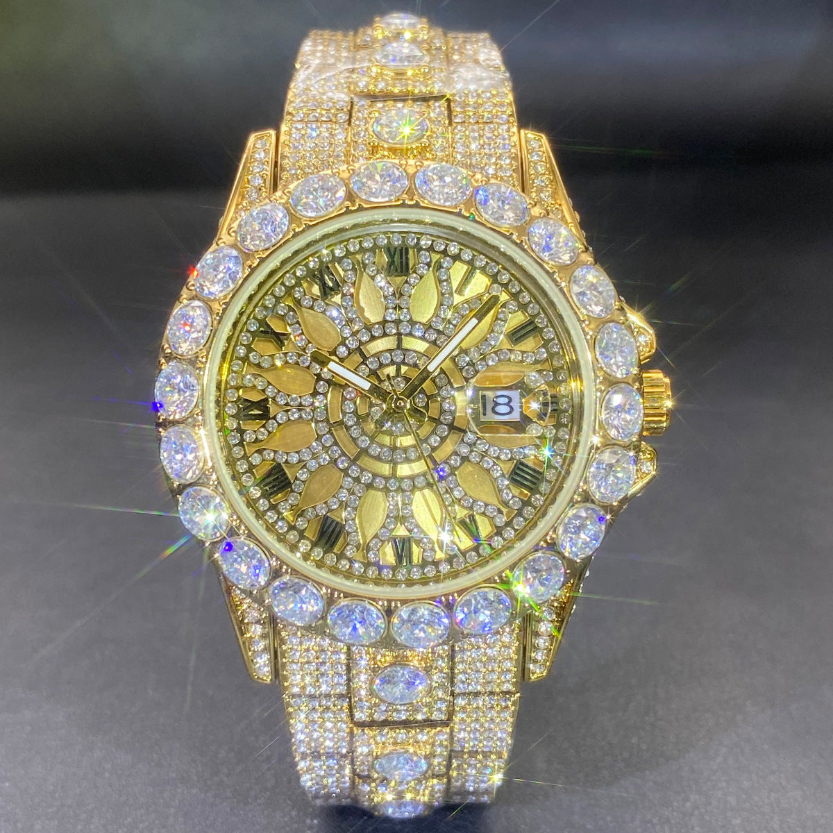 Men's High-end, Fully Diamond-encrusted, Ultra-glitzy Hip-hop Watch